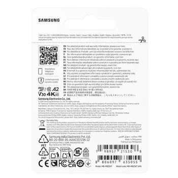 Cartão de memória MicroSDXC Samsung T7 256 GB UHS-I U3 V30 leitura 170 MB/s azul