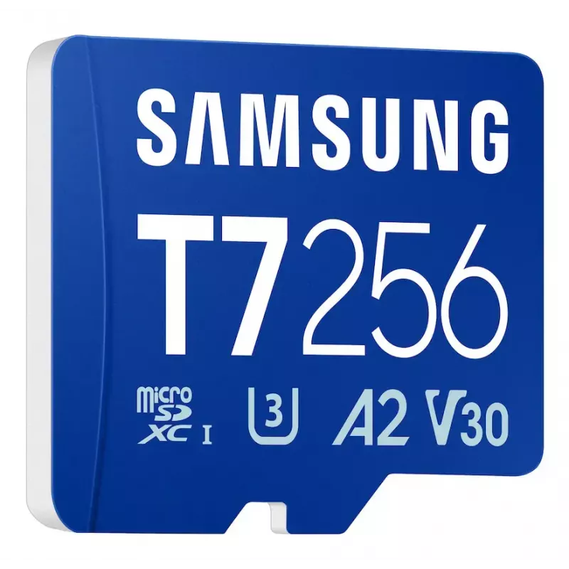 Cartão de memória MicroSDXC Samsung T7 256 GB UHS-I U3 V30 leitura 170 MB/s azul