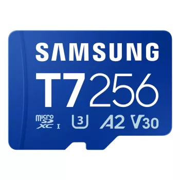 Cartão de memória MicroSDXC Samsung T7 256 GB UHS-I U3 V30 leitura 170 MB/s azul