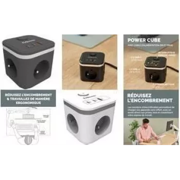 Cubo de tomadas Fellowes Power Cube, tipo E, branco - para o mercado: F - 1 unid. (100137170)