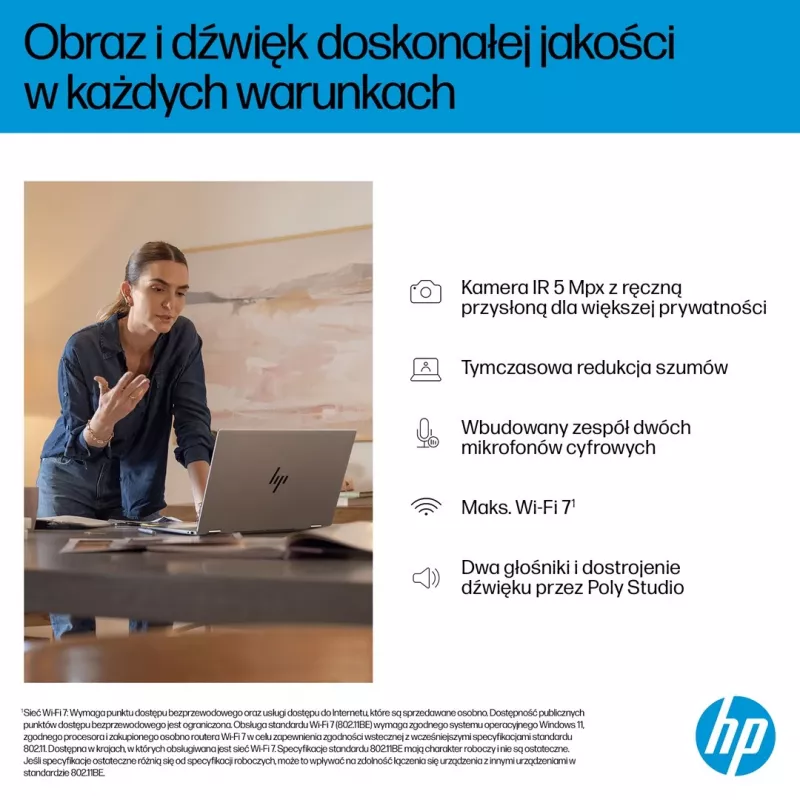 Portátil 2-em-1 HP OmniBook X Flip NG AI 16-as0003nw, ecrã tátil OLED 3K de 16 polegadas, 32GB RAM, 1TB SSD, Windows 11 Home, Ultra 7 258V, Glacier Silver
