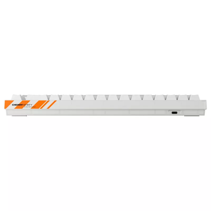 Teclado gaming mecânico Cherry K5 Pro TMR Compact 65% AZERTY RGB com fios USB laranja branco