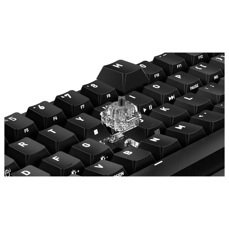 Teclado gaming mecânico Cherry K5 PRO TMR COMPACT — 65% AZERTY, USB com fios, retroiluminação RGB, preto/laranja