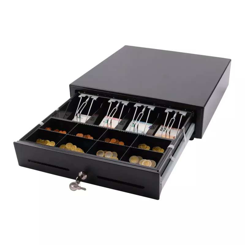 Gaveta de caixa registadora eletrónica Olympia LD 410A, caixa em metal, preto, 415×410×104 mm