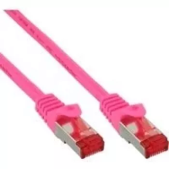 Cabo de rede InLine S/FTP PiMF Cat6 250 MHz RJ-45 macho para RJ-45 macho PVC cobre rosa 0,3 m
