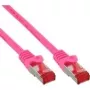 Cabo de rede InLine S/FTP PiMF Cat6 250 MHz RJ-45 macho para RJ-45 macho PVC cobre rosa 0,3 m