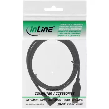 Cabo InLine USB 2.0 USB A macho para Mini-USB B macho, conectores 90° angulados para cima, 1,5 m, preto