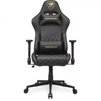 Cadeira gaming universal COUGAR Gaming ARMOR ONE V2 assento acolchoado preto dourado