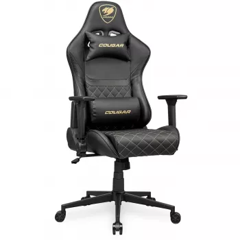 Cadeira gaming universal COUGAR Gaming ARMOR ONE V2 assento acolchoado preto dourado