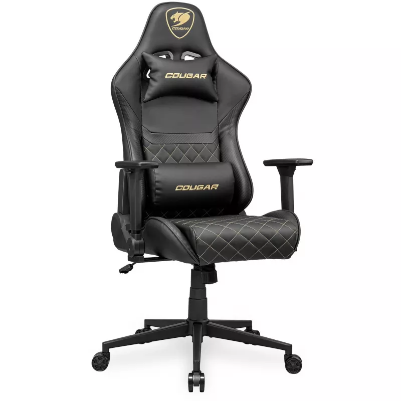 Cadeira gaming universal COUGAR Gaming ARMOR ONE V2 assento acolchoado preto dourado
