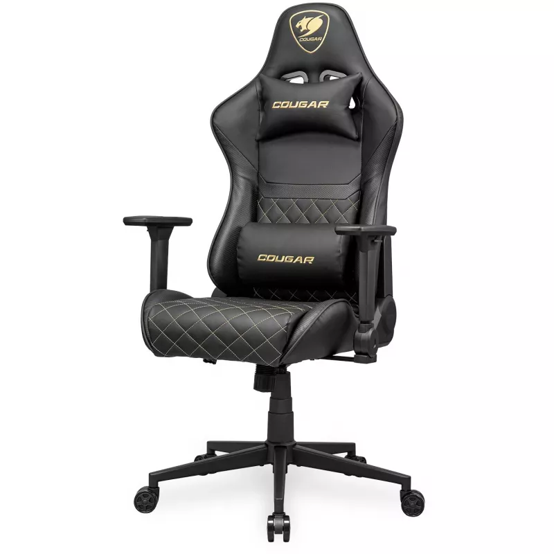 Cadeira gaming universal COUGAR Gaming ARMOR ONE V2 assento acolchoado preto dourado