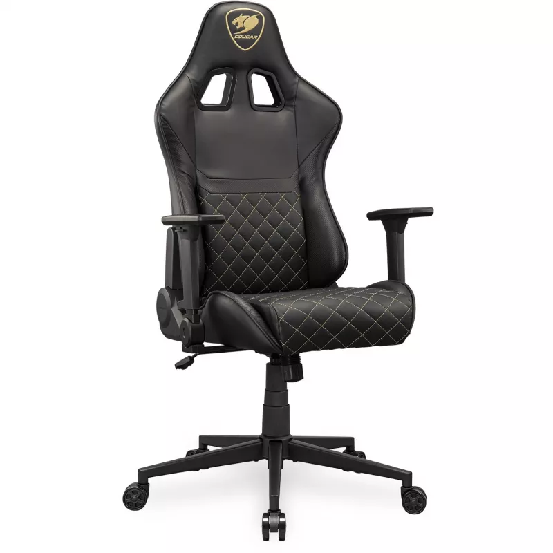 Cadeira gaming universal COUGAR Gaming ARMOR ONE V2 assento acolchoado preto dourado