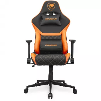 Cadeira gaming universal COUGAR Gaming Armor One V2 F assento acolchoado preto laranja