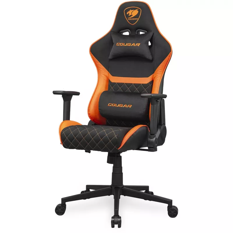 Cadeira gaming universal COUGAR Gaming Armor One V2 F assento acolchoado preto laranja