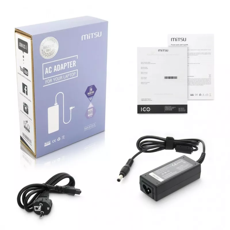 Carregador para portátil MITSU 20V 2A (5,5x2,5) compatível com MSI, Medion, Lenovo