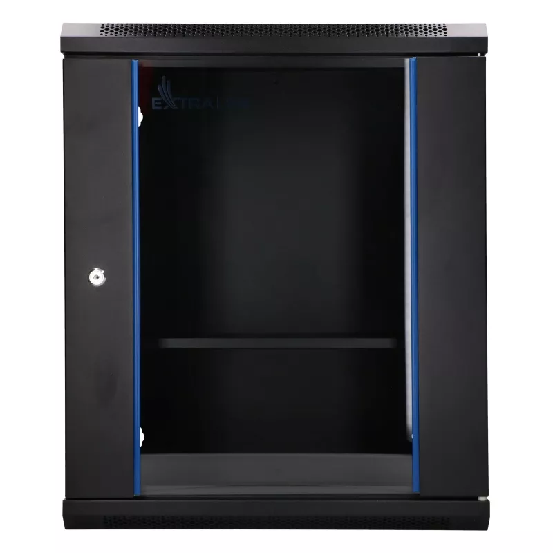 Extralink Lite 12U 530X400 Armário rack de parede preto com prateleira