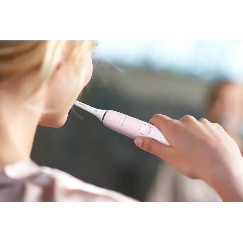 Escova de dentes elétrica sónica Philips DiamondClean 9000 HX9911/29 — para adultos, bateria de iões de lítio integrada, modos Soft e Normal, rosa