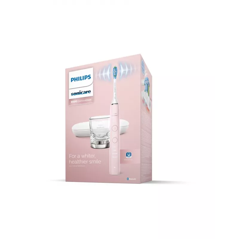 Escova de dentes elétrica sónica Philips DiamondClean 9000 HX9911/29 — para adultos, bateria de iões de lítio integrada, modos Soft e Normal, rosa