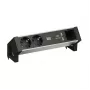 BACHMANN DESK2 ALU preto 2x tomada com contacto de proteção 1x carregador USB 1x ABD GST18