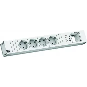 Régua de tomadas Bachmann CONI 4x CEE7/3 modelo 912.702 — 4 tomadas, design compacto
