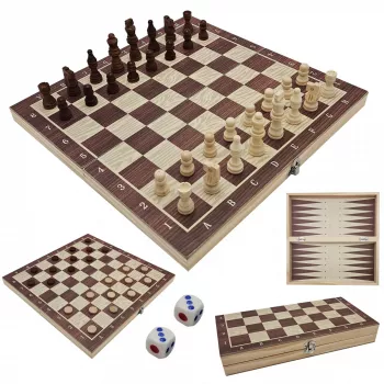 Extralink Brinquedo de xadrez 3W1 damas + xadrez + gamão
