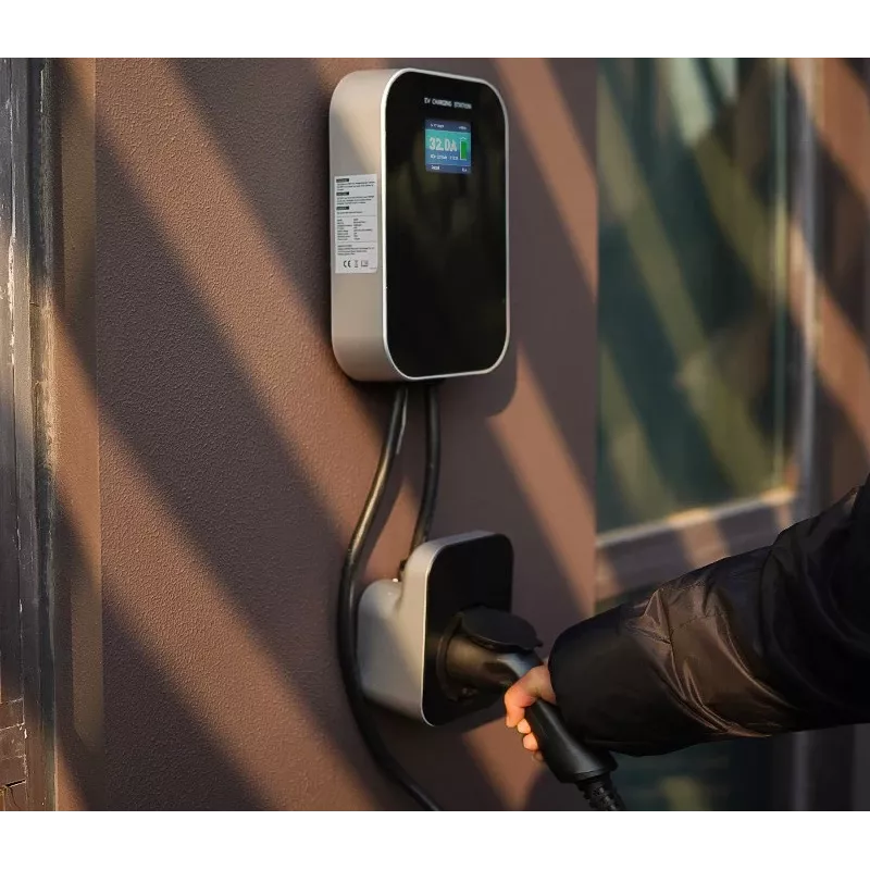 Extralink BS20-BA-22kW-APP Carregador para carro elétrico tipo A 32A 22kW, 3 fases, ecrã LCD, app, 6,1 m