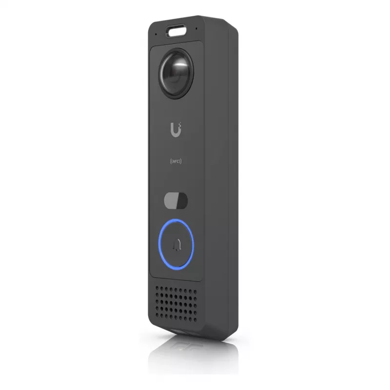 Ubiquiti UVC-G6-Entry Campainha resistente a todas as condições meteorológicas, PoE+, com deteções de IA melhoradas, áudio bidirecional, uma câmara secundária para encomendas e leitor de acesso integrado