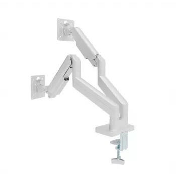 Suporte para monitor GEMBIRD MA-DA2-06-W para ecrãs de 17–32 polegadas, montagem por aperto/calha de mesa, branco