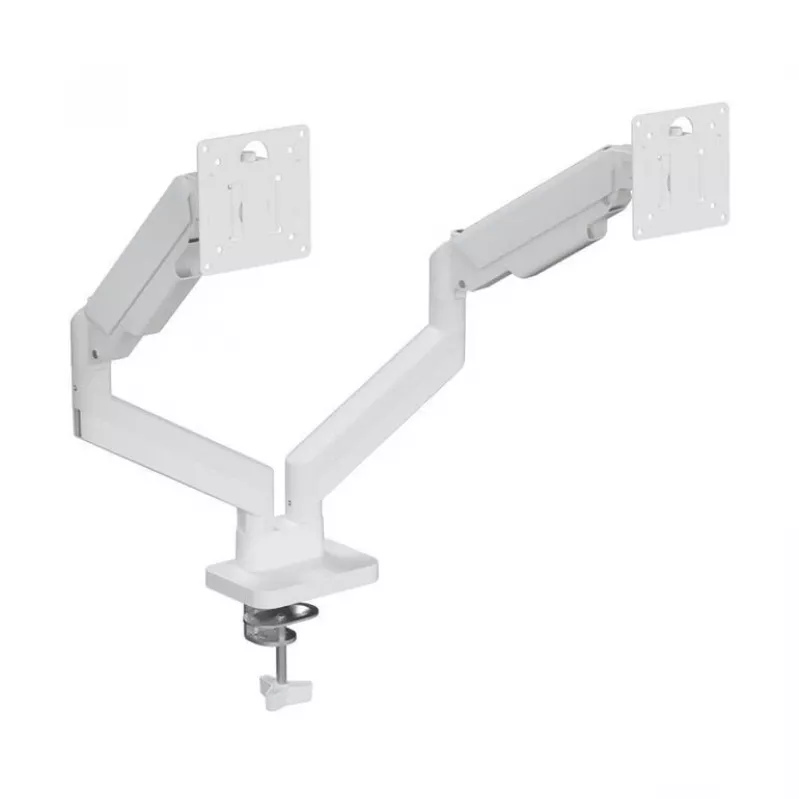Suporte para monitor GEMBIRD MA-DA2-06-W para ecrãs de 17–32 polegadas, montagem por aperto/calha de mesa, branco