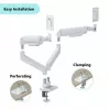 Suporte para monitor GEMBIRD MA-DA2-06-W para ecrãs de 17–32 polegadas, montagem por aperto/calha de mesa, branco