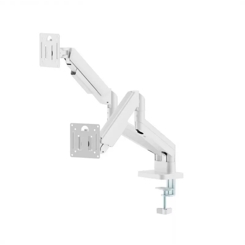Suporte para monitor GEMBIRD MA-DA2-06-W para ecrãs de 17–32 polegadas, montagem por aperto/calha de mesa, branco