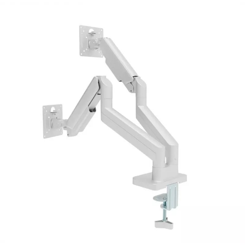 Suporte para monitor GEMBIRD MA-DA2-06-W para ecrãs de 17–32 polegadas, montagem por aperto/calha de mesa, branco