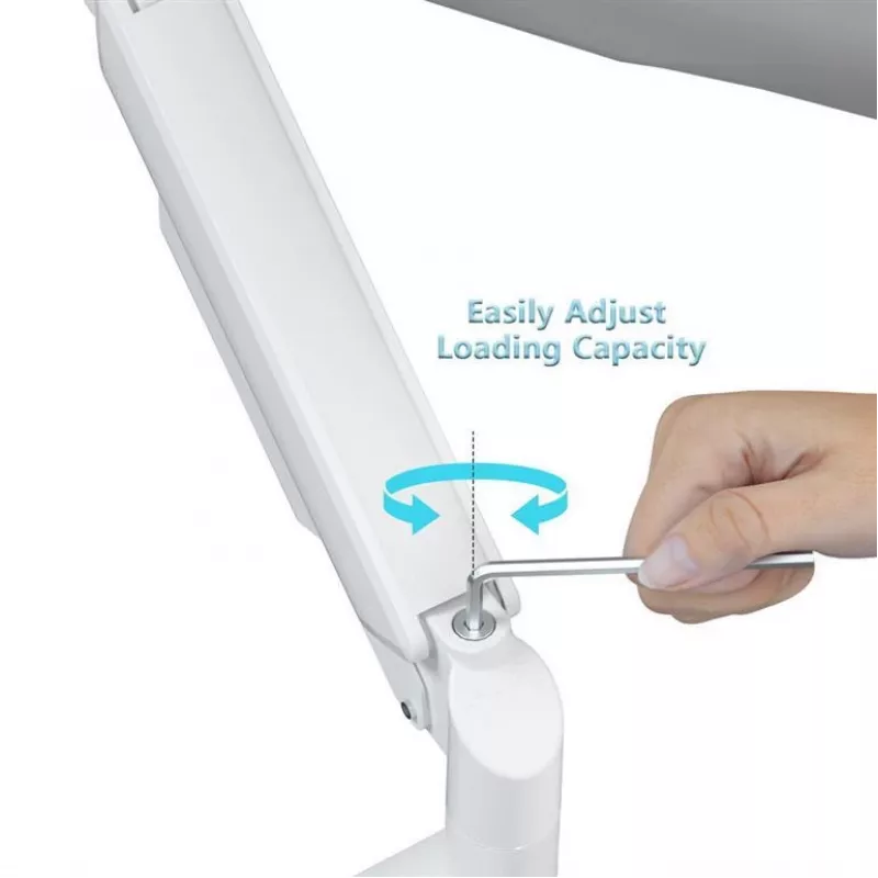 Suporte para monitor GEMBIRD MA-DA2-06-W para ecrãs de 17–32 polegadas, montagem por aperto/calha de mesa, branco