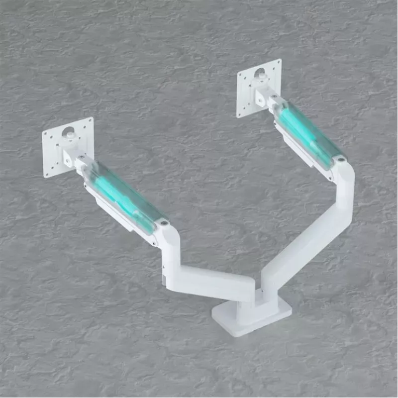 Suporte para monitor GEMBIRD MA-DA2-06-W para ecrãs de 17–32 polegadas, montagem por aperto/calha de mesa, branco
