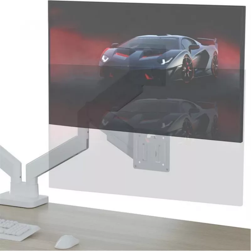 Suporte para monitor GEMBIRD MA-DA2-06-W para ecrãs de 17–32 polegadas, montagem por aperto/calha de mesa, branco