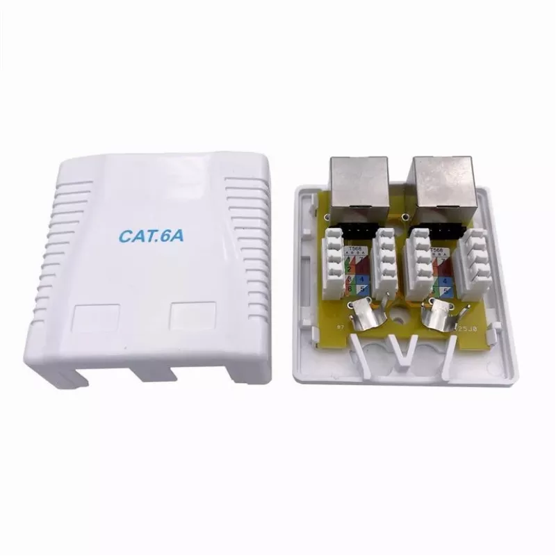 Tomada de rede blindada de parede GEMBIRD 2×RJ45 Cat6A FTP