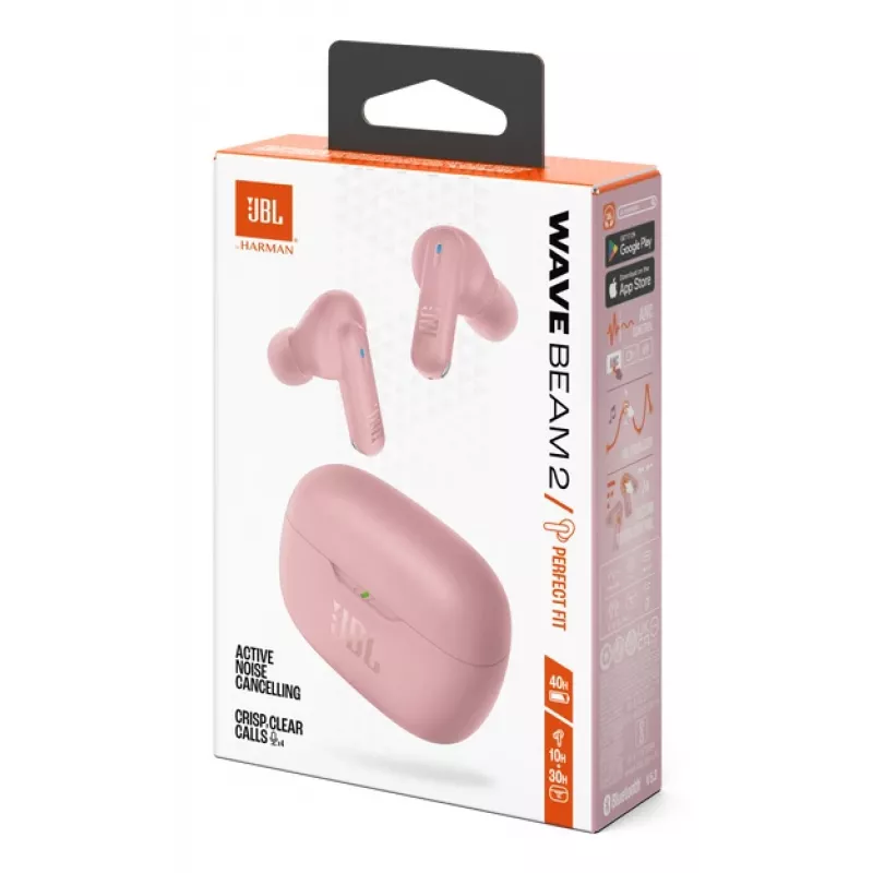 JBL Wave Beam 2 Headset sem fios In-ear chamadas/música Bluetooth rosa