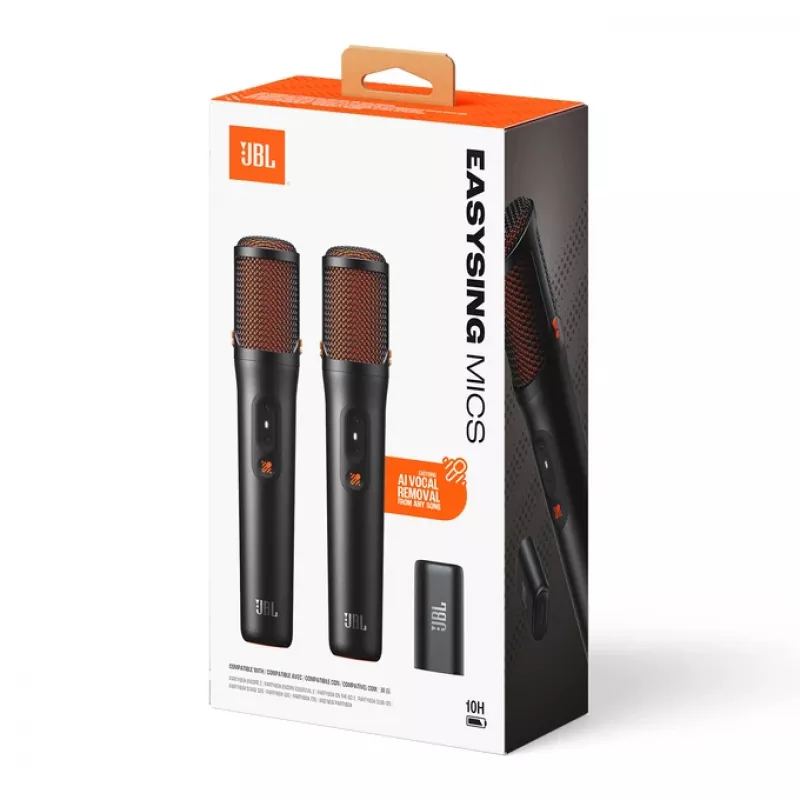 JBL EasySing Mics preto conjunto de microfones