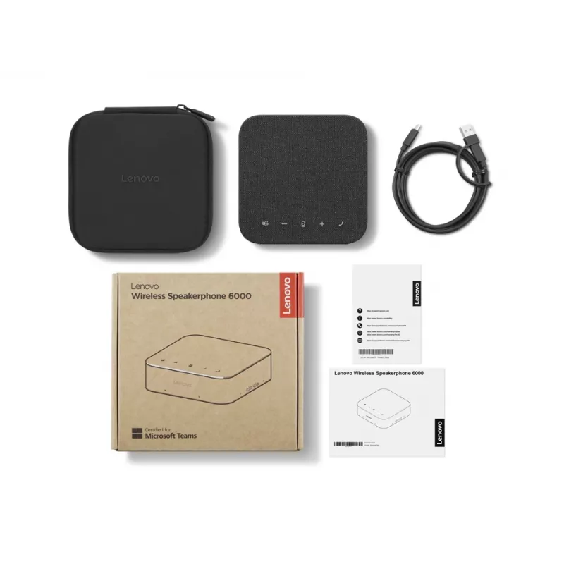 Auscultador com microfone Lenovo 4Y71Q47766 — PC Bluetooth, USB-C, bateria de iões de lítio 4215 mAh, preto