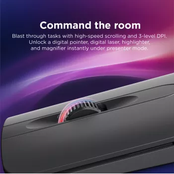 Rato Bluetooth sem fios ambidestro Lenovo 4Y51T62792 — LED IV, 4000 DPI, 7 botões, roda, cinzento