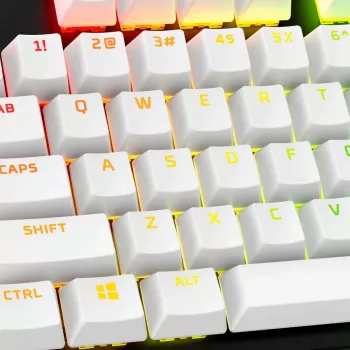 Conjunto de teclas para teclado, HP HyperX Full Key Set Keycaps, branco, compatível com HyperX e com a maioria dos teclados mecânicos