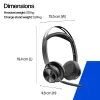 Headset HP Poly Voyager Focus 2-M USB-C-C Adaptador USB-C/A Poly+ 3 anos