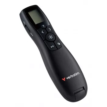Apresentador sem fios Verbatim Keynote com visor LCD, RF, USB, 30 m, Preto