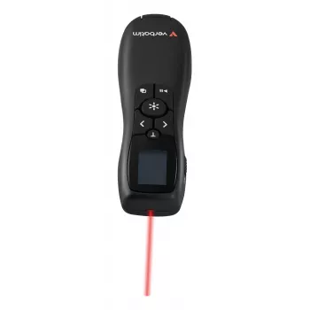 Apresentador sem fios Verbatim Keynote com visor LCD, RF, USB, 30 m, Preto