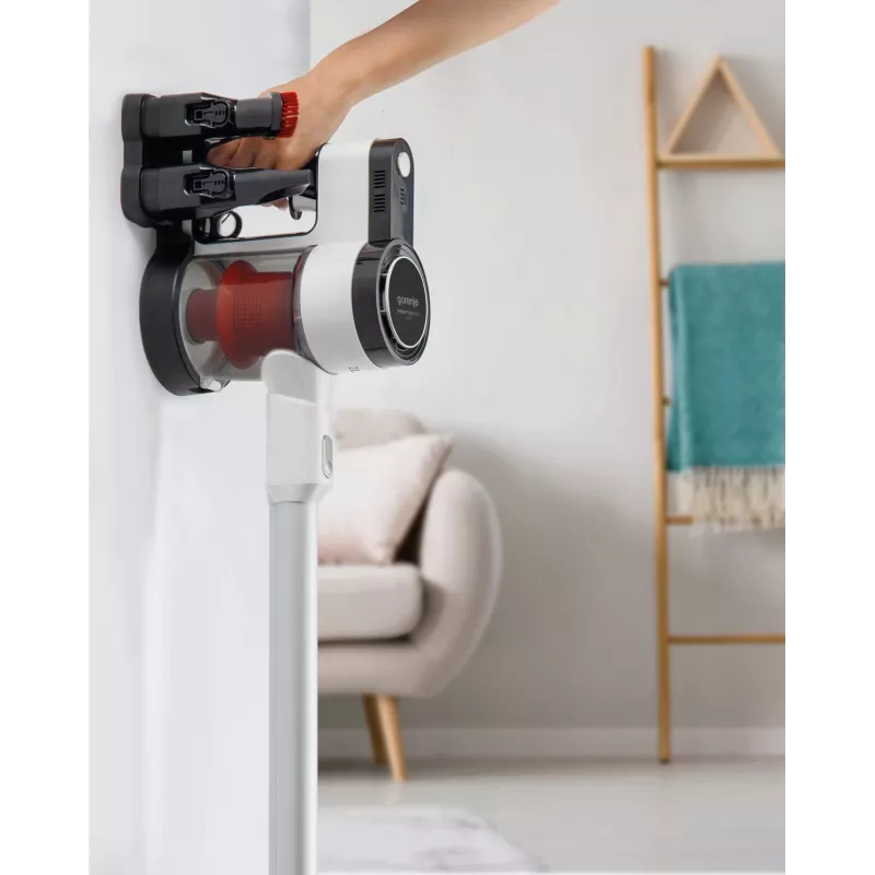 Aspirador vertical Gorenje SVC216FMLW bateria seco HEPA sem saco 0,5 l 135 W preto, branco