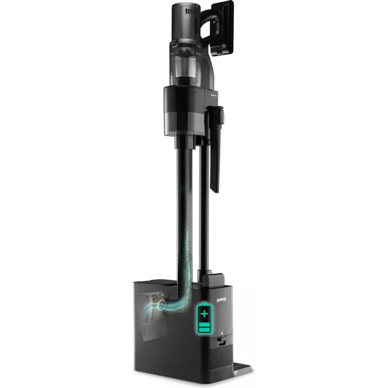 Aspirador vertical 2 em 1 Gorenje SVC296749NEBL a bateria seco HEPA sem saco 0,6 l 550 W antracite