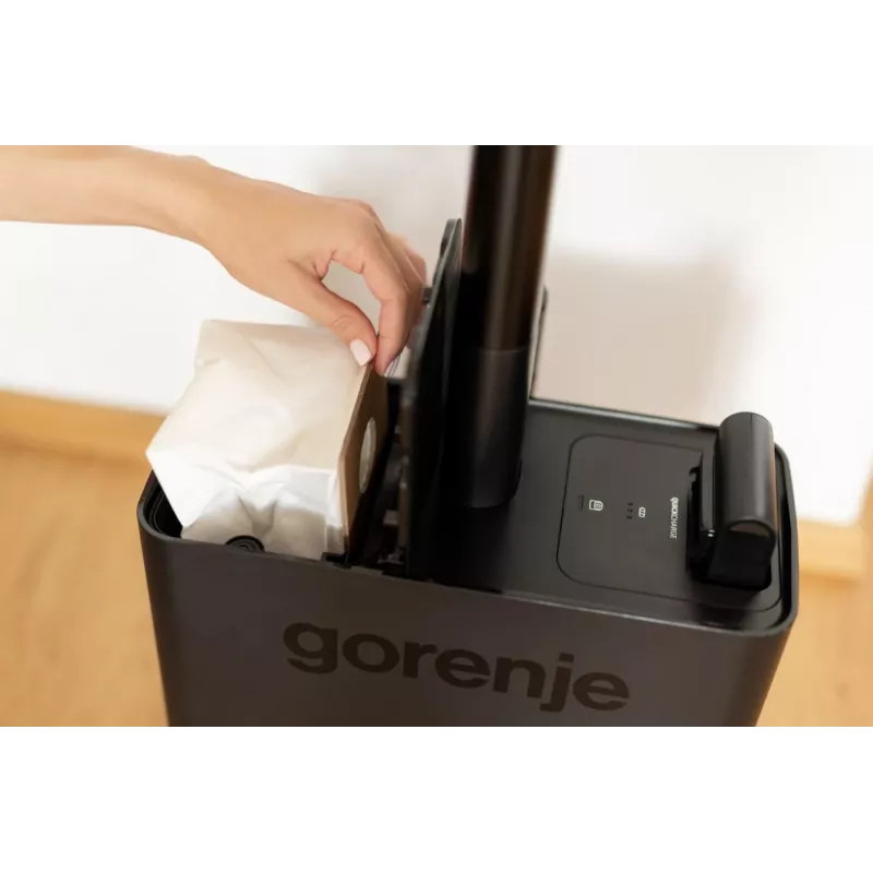 Aspirador vertical 2 em 1 Gorenje SVC296749NEBL a bateria seco HEPA sem saco 0,6 l 550 W antracite
