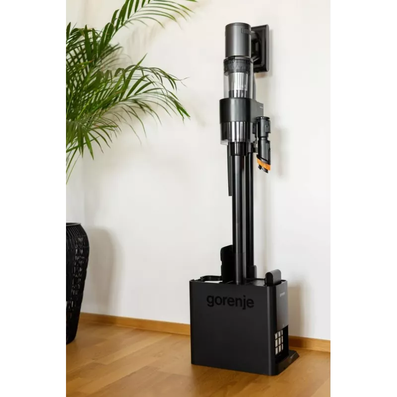 Aspirador vertical 2 em 1 Gorenje SVC296749NEBL a bateria seco HEPA sem saco 0,6 l 550 W antracite