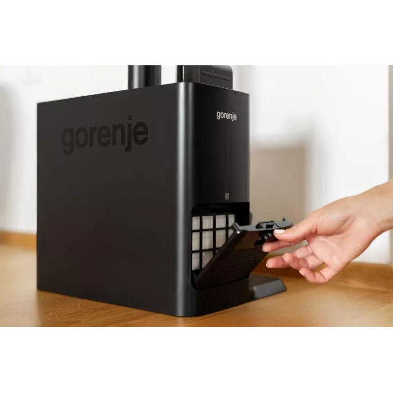 Aspirador vertical 2 em 1 Gorenje SVC296749NEBL a bateria seco HEPA sem saco 0,6 l 550 W antracite