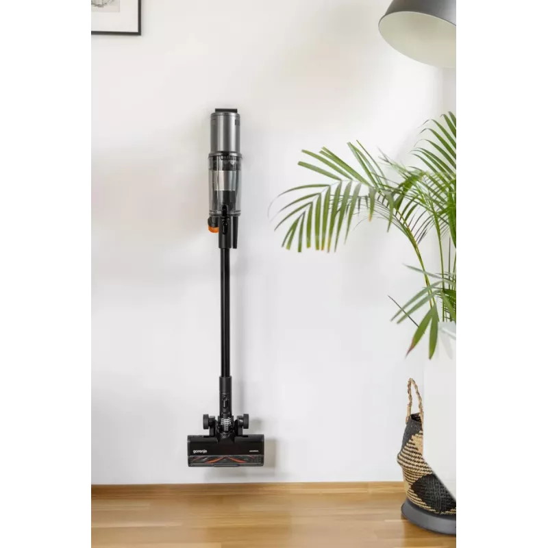 Aspirador vertical 2 em 1 Gorenje SVC296449NMBL bateria seco HEPA sem saco 0,6 l 550 W antracite